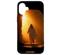 Custodia per iPhone 16 Plus Jesus Christ Glorious Resurrection Christian Faith (Black)