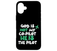 Custodia per iPhone 16 Plus Jesus God is The Pilot Aviation Christian Faith