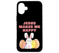 Custodia per iPhone 16 Plus JESUS Makes Me Happy - Girls & Women Easter Christian Faith