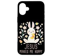 Custodia per iPhone 16 Plus Jesus Makes Me Hoppy - Girls & Women Easter Christian Faith