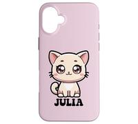 Custodia per iPhone 16 Plus Julia - Simpatico gattino per ragazze, nome Julia