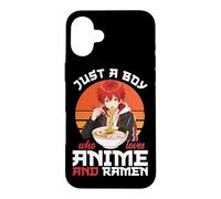Custodia per iPhone 16 Plus Just A Boy Who Loves Anime E Ramen giapponese Noodle Bowl