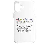 Custodia per iPhone 16 Plus Just a Girl Who Loves Jesus Girls Christian Rooted in Christ