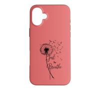 Custodia per iPhone 16 Plus Just Breathe Dandelion Butterfly Inspirational Boho Floral