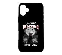 Custodia per iPhone 16 Plus Just Here Waiting For You Black Cat Devil Moon Halloween