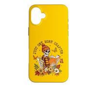 Custodia per iPhone 16 Plus Just One More Chapter Skeleton Reader Autunno Book Lover Autunno