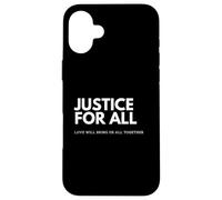 Custodia per iPhone 16 Plus Justice For All: Love