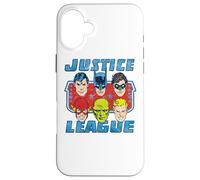 Custodia per iPhone 16 Plus Justice League Faces of Justice