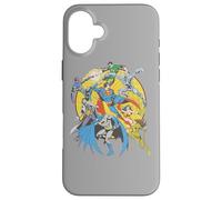Custodia per iPhone 16 Plus Justice League Spin Circle Fight