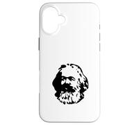 Custodia per iPhone 16 Plus Karl Marx Silhouette Minimalista Comunismo Socialismo