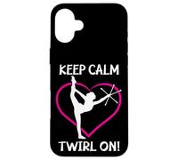 Custodia per iPhone 16 Plus Keep Calm And Twirl On - Divertente Twirling