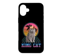 Custodia per iPhone 16 Plus King Cat British Shorthair Vintage 80s Funny Kitten Cats