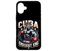 Custodia per iPhone 16 Plus King Cuba Crown Knockout di boxe cubano