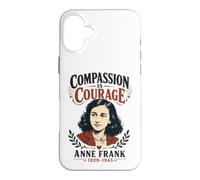 Custodia per iPhone 16 Plus La compassione è coraggio Anne Frank 1929-1945