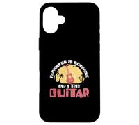 Custodia per iPhone 16 Plus La felicità è il sole e una piccola chitarra divertente suonatore di ukulele