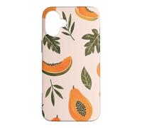 Custodia per iPhone 16 Plus La giungla di frutta botanica della papaya lascia l'atmosfera vacanziera