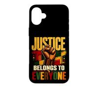 Custodia per iPhone 16 Plus La giustizia appartiene a tutti Uguaglianza Libertà Storia nera
