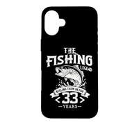 Custodia per iPhone 16 Plus La leggenda della pesca li avvolge per 33 anni di compleanno