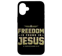 Custodia per iPhone 16 Plus La libertà si trova nel culto delle Scritture di Gesù fede cristiana
