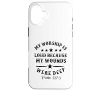 Custodia per iPhone 16 Plus La mia adorazione è forte perché le mie ferite erano un salmo profondo 147:3