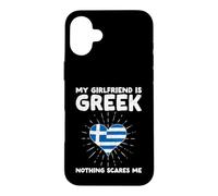 Custodia per iPhone 16 Plus La mia ragazza è greca Niente mi spaventa - Grecia Cuore