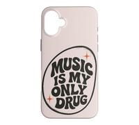 Custodia per iPhone 16 Plus La musica è la mia unica droga retrò tipografia amante della musica