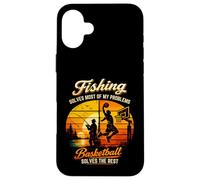 Custodia per iPhone 16 Plus La pesca risolve la maggior parte dei miei problemi Basket Il resto Retro