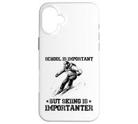 Custodia per iPhone 16 Plus La scuola è importante, ma sciare è importantissimo sci divertente