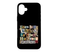 Custodia per iPhone 16 Plus La sua grazia mi trova Christian Faith Collage