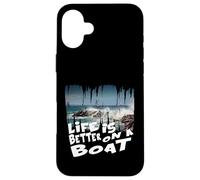 Custodia per iPhone 16 Plus La vita è migliore su una barca a vela marinaio barca a vela
