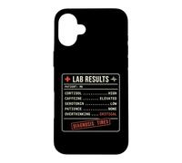 Custodia per iPhone 16 Plus Laboratorio divertente Risultati falsi Cortisolo Ansia Cura Self Meme