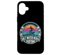 Custodia per iPhone 16 Plus L'acqua salata guarisce tutto Surf Surfing Surf Board Amante