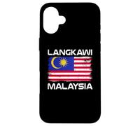 Custodia per iPhone 16 Plus Langkawi Bandiera Malesia Distressed Orgoglio Malese