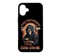 Custodia per iPhone 16 Plus Lascia il tuo bagaglio dietro di te e vieni con me Grim Reaper