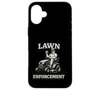 Custodia per iPhone 16 Plus Lawn Enforcement Equitazione Mower Papà Umorismo