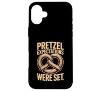 Custodia per iPhone 16 Plus Le aspettative di pretzel erano impostate divertenti snack gioco di parole