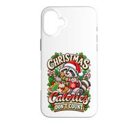 Custodia per iPhone 16 Plus Le calorie di Natale non contano le vacanze divertenti del procione