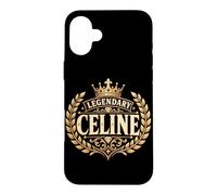 Custodia per iPhone 16 Plus Legendary Celine Royal Crown Crest Nome Grafico Personalizzato Regale