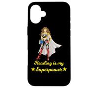 Custodia per iPhone 16 Plus Leggere è il mio superpotere supereroe libro amante donne ragazze
