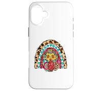 Custodia per iPhone 16 Plus Leopard Easter Rainbow For Christian Mom And Sunflower Cross