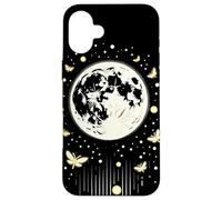 Custodia per iPhone 16 Plus Lepidotteri Lunari Artistico Luna e Farfalla Notte Cielo