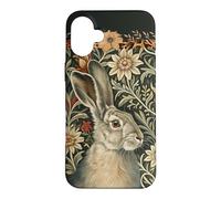 Custodia per iPhone 16 Plus Lepre vittoriana William Morris Floral Art
