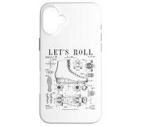 Custodia per iPhone 16 Plus Let's Roll Roller Derby Pattinaggio Skater Skate Brevetto Vintage