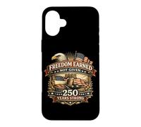 Custodia per iPhone 16 Plus Libertà guadagnata non data 250 anni Strong Patriotic Eagle US