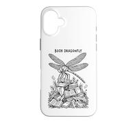 Custodia per iPhone 16 Plus Libro Libellula Drago Volante Libro Lettore Insetti Libri