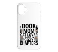 Custodia per iPhone 16 Plus Libro Mamma Amante Gatto Vivere In Capitoli Accogli