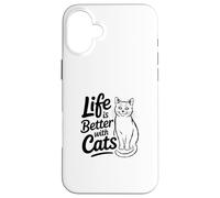 Custodia per iPhone 16 Plus Life Goal Pet More Cats