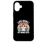 Custodia per iPhone 16 Plus Life Goal Pet More Cats