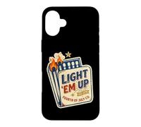 Custodia per iPhone 16 Plus Light Em Up Quarto di luglio patriottico Vintage Matchbook USA