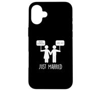Custodia per iPhone 16 Plus Linea minima dello sposo della sposa per lui & I suoi divertenti meme sul matrimonio